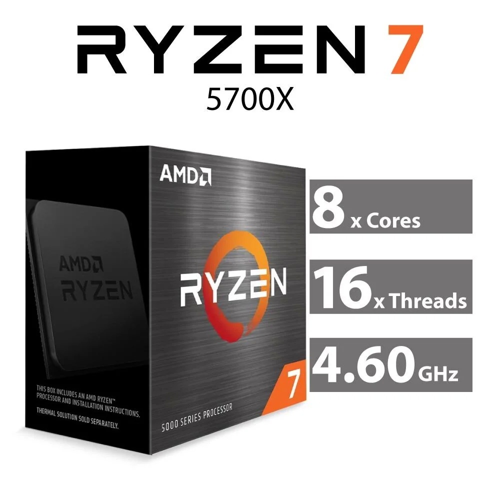CPU (ซีพียู) AMD RYZEN 7 5700X 3.4 GHz (SOCKET AM4) ประกัน 3 ปี