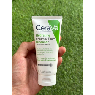 CERAVE HYDRATING CREAM-TO-FOAM CLEANSER คลีนเซอร์ทำความสะอาดและล้างเครื่องสำอางบนผิวหน้าในขั้นตอนเดียว 100ml / 236ml.