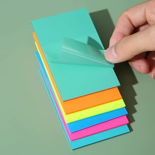 <พร้อมส่ง> โน๊ตกาวใส PET สีพื้น V.2 | 25 สี/ 50แผ่น | Transparent Sticky Note กันน้ำ โน๊ตพลาสติก เครื่องเขียน โพอิท