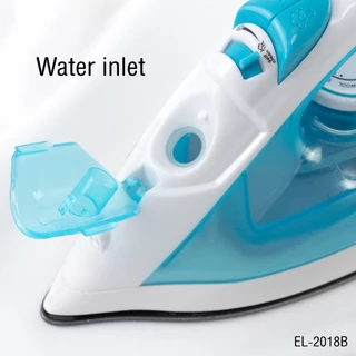 AIKO EL-2018B สีฟ้า สินค้าเคลียร์ มีตำหนิ สายไฟเหลือง เตารีดไอน้ำเคลือบเทฟล่อน ไอน้ำ แห้ง