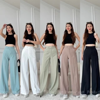 NEW COLLECTION PD13 งานใหม่ล่าสุดกางเกงขากระบอกใหญ่เอวสูงแต่งกระดุมหน้าทรงสวยมากพร้อมส่ง