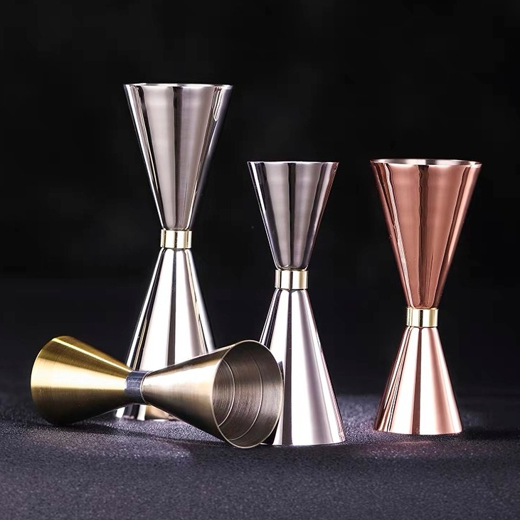 【พร้อมส่งในไทย】Jigger จิ๊กเก้อ สแตนเลส ขนาด 30/45 ml สีเงิน Cocktail Bar Jigger สําหรับวัดไวน์ ค็อกเ