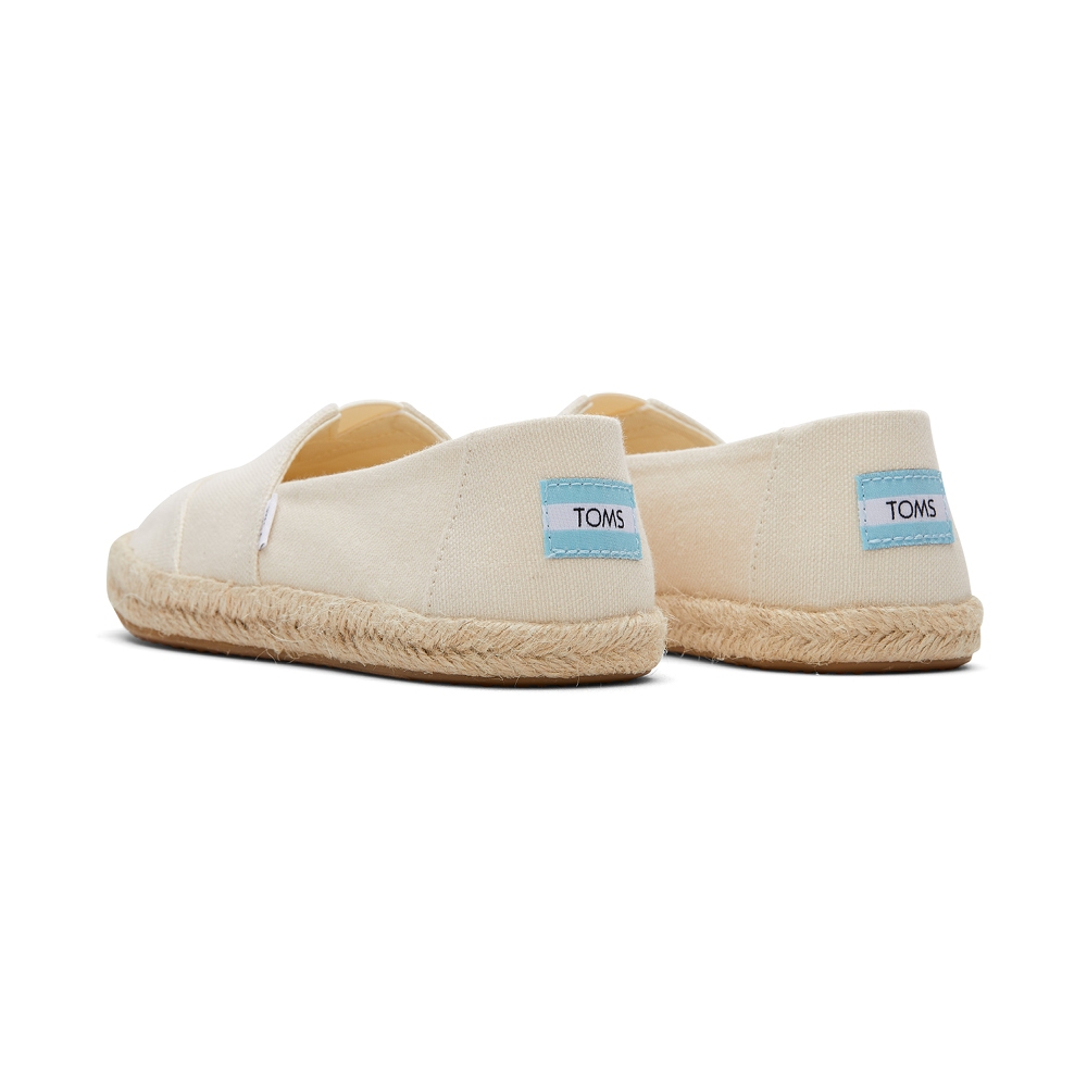 TOMS รองเท้าลำลองผู้หญิง สลิปออน รุ่น Alpargata Rope Natural Recycled Cotton Slubby Woven (CC) รองเท้าลิขสิทธิ์แท้