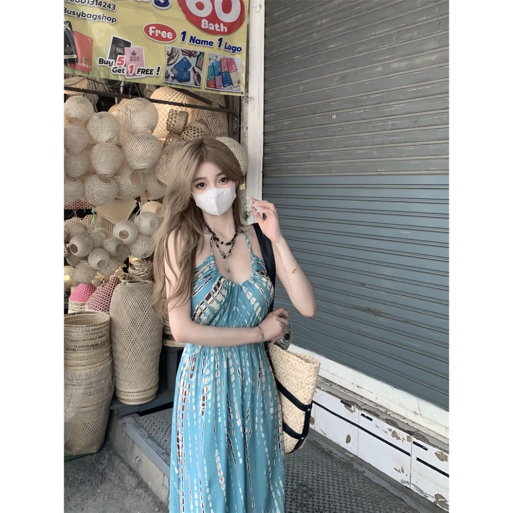 พร้อมส่ง ชุดเดรสยาว สายมัดคอ สไตล์โบฮีเมียน ใส่สบาย รูปที่ 8