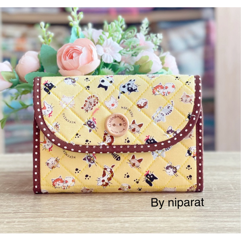 กระเป๋าใส่สตางค์5ช่อง1ซิปขนาด14x11cmใส่บัตรใส่เหรียญพร้อมครบ