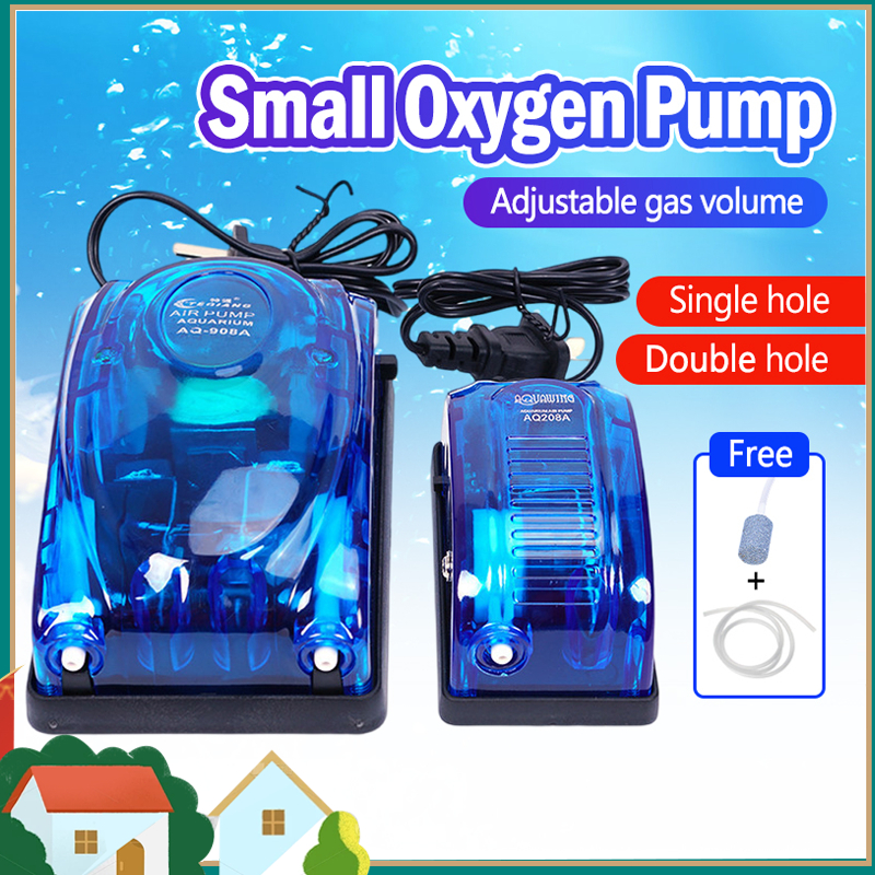 ปั๊มลมตู้ปลา ปั๊มลมออกซิเจน สามารถปรับปริมาตรลมได้  ท่อจ่ายลม + หัวทราย