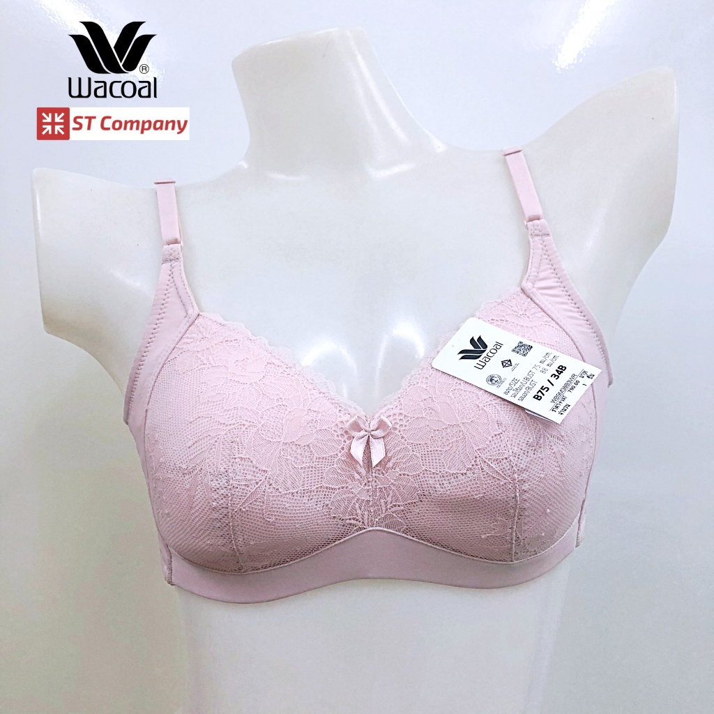 เสื้อใน Wacoal Basic Bra สีชมพู (Pink) รุ่น WB9M38 บรา 4/5 cup ไร้โครง ไม่มีโครง เสริมฟองบาง ชุดชั้น