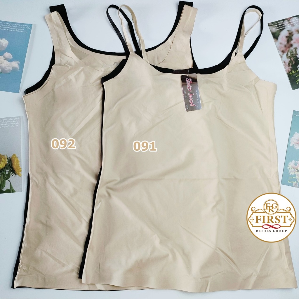 เสื้อซับใน ไร้ขอบ ผ้าลื่น sister hood 091,092 ( สายเดี่ยว,เสื้อกล้าม ) งานเข้ารูป ผ้าลื่น ใส่สบาย