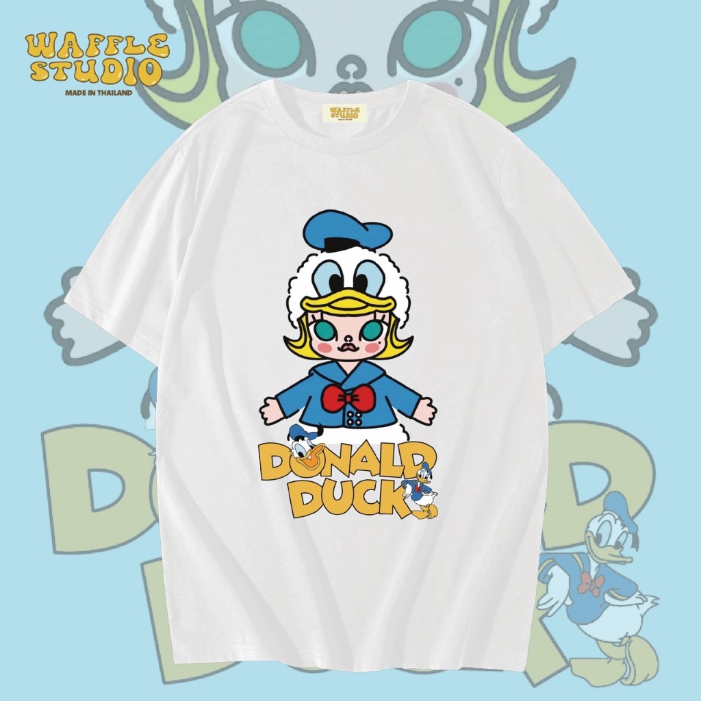 [ ส่งฟรี 🔥 ] WS0108 เสื้อยืดโอเวอร์ไซส์ เสื้อยืดเกาหลี ผ้าคอตตอน100% เสื้อยืด Molly มอลลี่ โดนัลดักส์ WAFFLE STUDIO