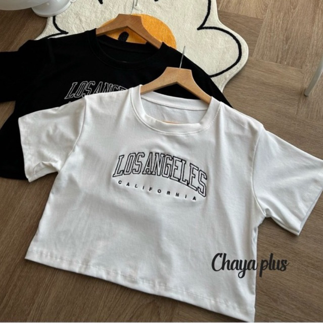 Chubby Supi - เสื้อครอป ปัก  LOS ANGELES (lin02)