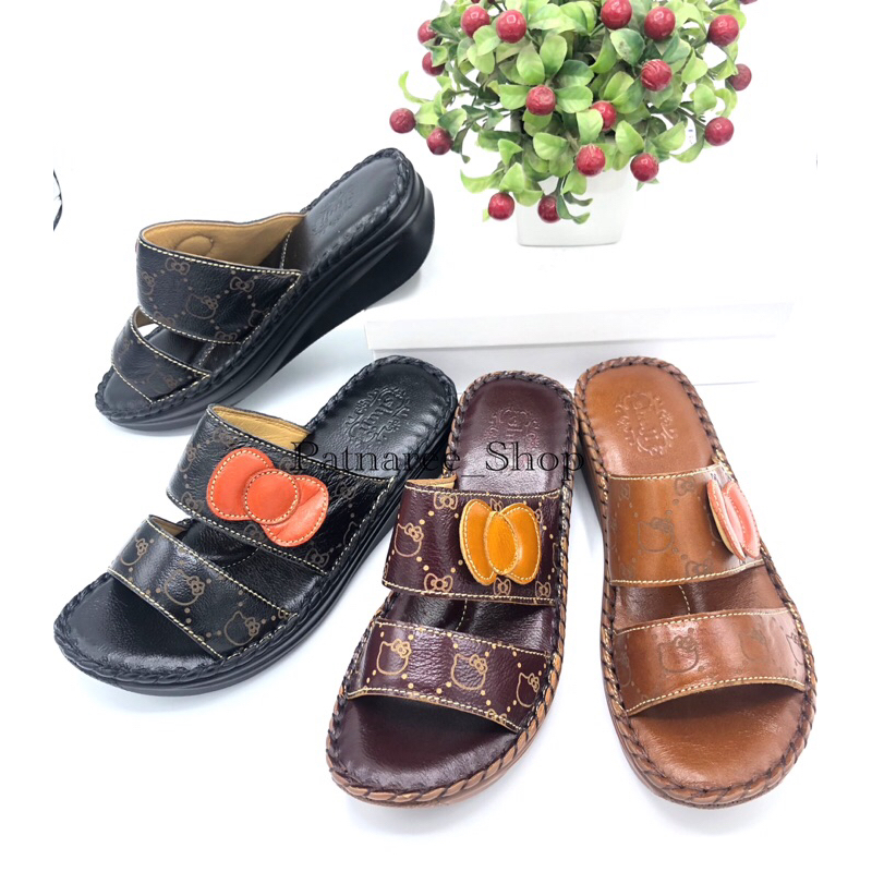 Shuji รุ่น 2350-245 รองเท้าแตะหนังนิ่ม แบบสวม Size 36-41