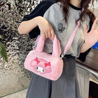 (พร้อมส่ง)Su161กระเป๋าสะพายไหล่ ผ้ากํามะหยี่ขนนิ่ม ลายการ์ตูนน่ารัก สําหรับเด็กผู้หญิง