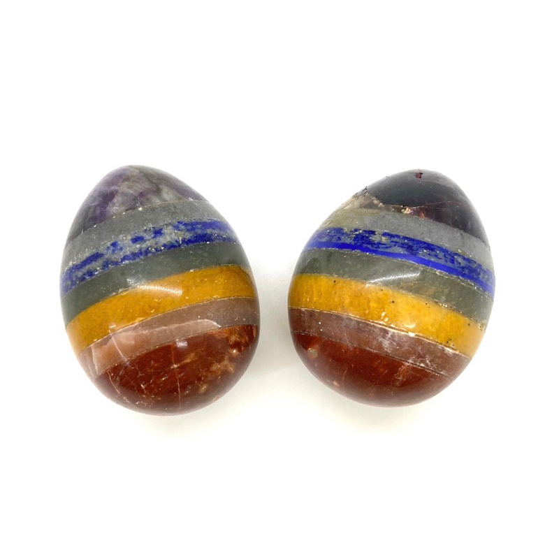 1 PC Seven Chakra Bonded Sphere Egg / Chakra Set / 7 Chakra Bonded Sphere Egg / 7 Chakra Sphere Egg