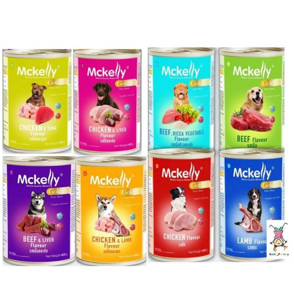 Mckelly Gold อาหารเปียกสุนัข อาหารกระป๋อง แมคเคลลี่ 400 กรัม*12กระป๋อง