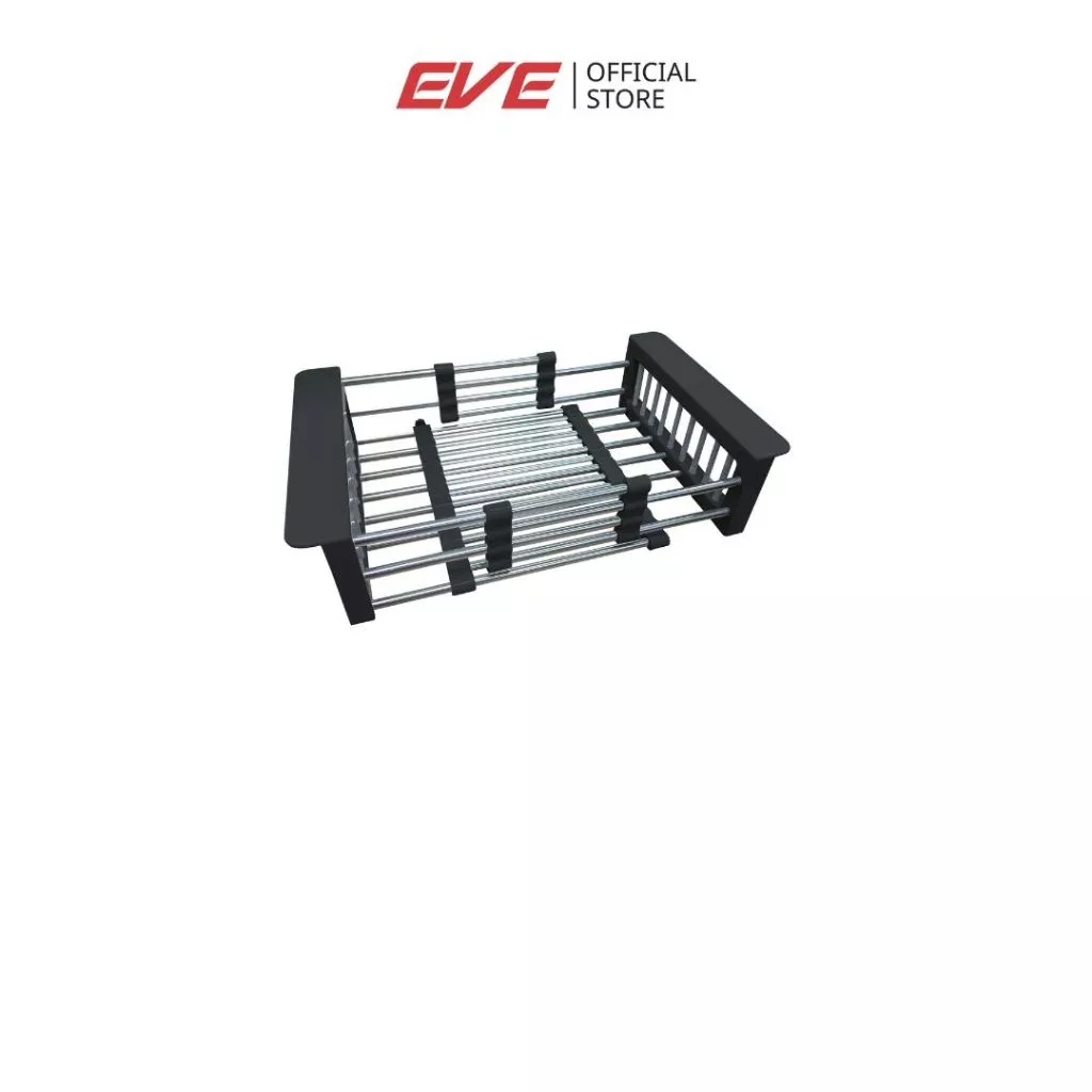 EVE ตะกร้าสะเด็ดน้ำ ใช้กับอ่างซิงค์ล้างจาน ปรับขนาดได้ สีดำ F402 BLACK