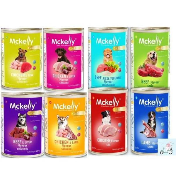 Mckelly Gold อาหารเปียกสุนัข อาหารกระป๋อง แมคเคลลี่ 400 กรัม*24กระป๋อง