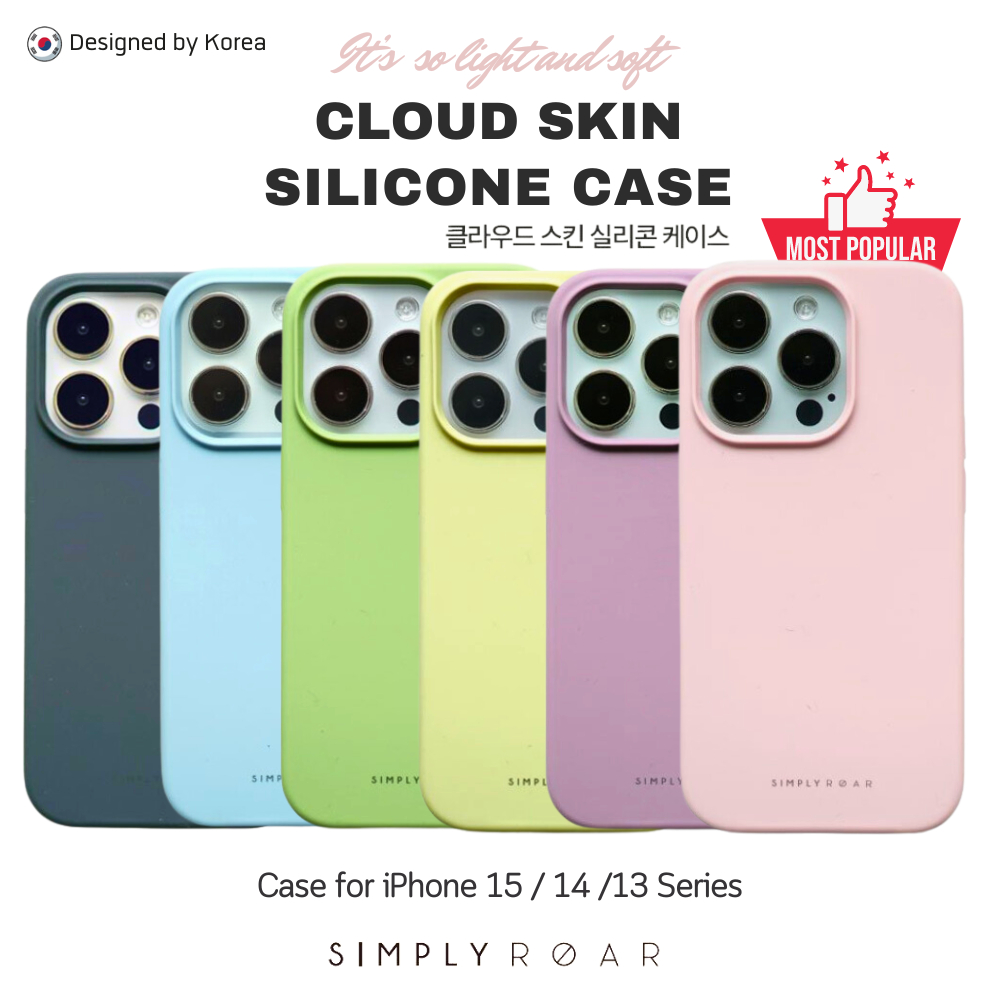 เคสโทรศัพท์มือถือ เคสมือถือ SIMPLY ROAR Cloud skin silicone case เคสกันกระแทก สำหรับ iPhone 15 / 14 / 13 เคสซิลิโคน