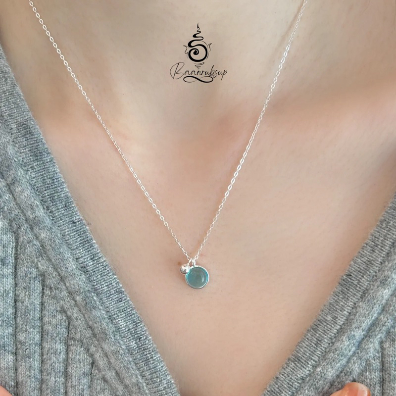 ✨ผ่านพิธี✨ สร้อยมูรุ่น Sky wish หินควอทซ์ Blue Chalcedony หินแห่งความสำเร็จ ความสุข - รูปที่ 6