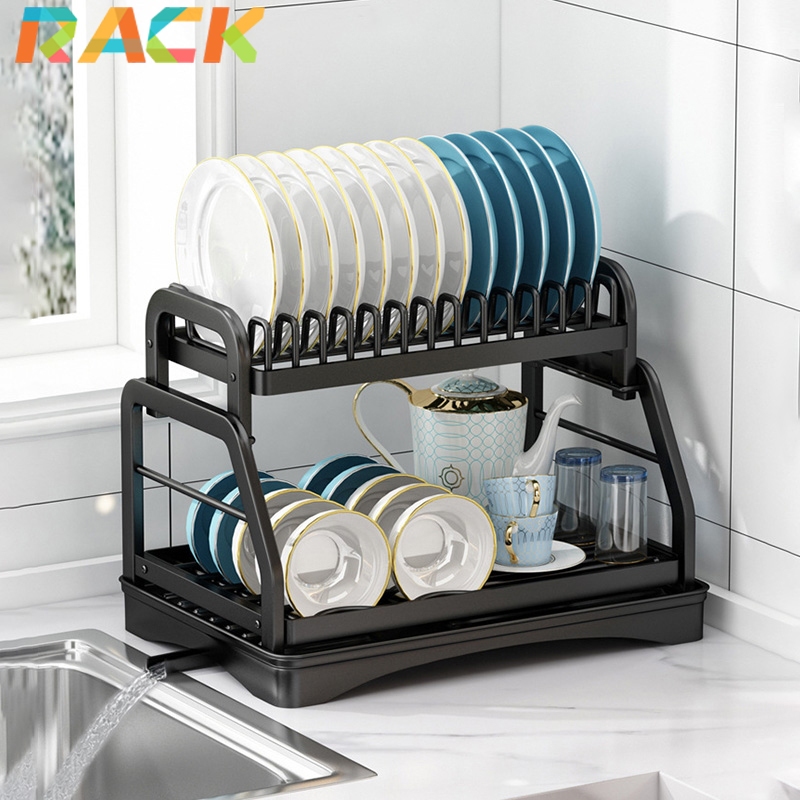 RACK ชั้นวางเครื่องอบแห้งจานครัว ใช้ถ้วย & ที่วางเขียง ง่ายต่อการประกอบ