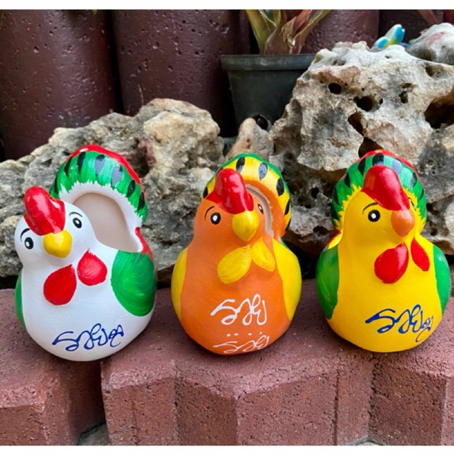 กระถางไก่ เซรามิค ไก่ จัดสวน กระถางต้นไม่ขนาดเล็ก คละสี เซรามิกกระถาง