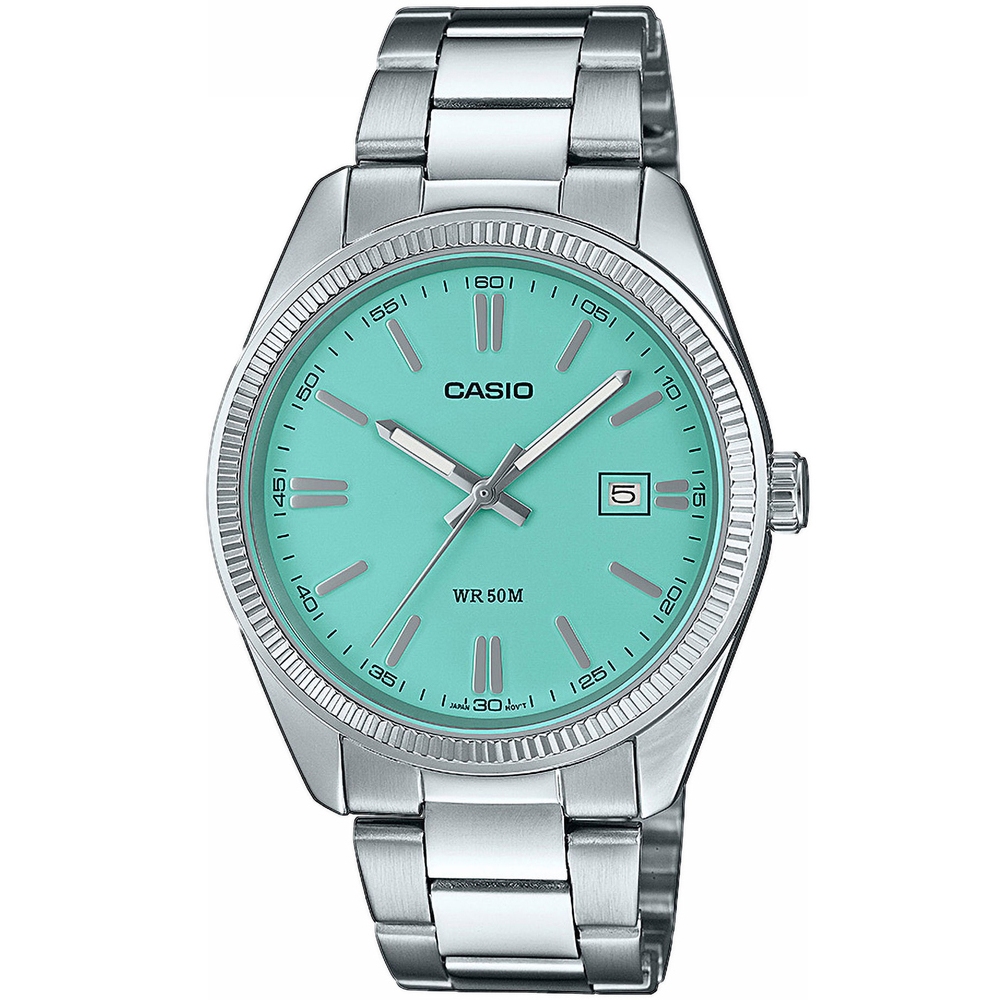 Casio Turquoise Blue สีใหม่‼ นาฬิกา ขอบหยัก รุ่น MTP-1302PD-2A2V คาสิโอ ของแท้ ประกัน 1 ปี