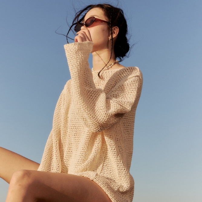 lookbookbeachclub sunkissed cream knit sweater