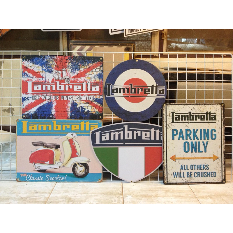 ป้ายไม้ ป้าย Lambretta ป้ายมีหลายขนาด สีสวย