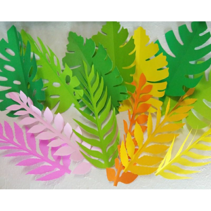 ใบไม้กระดาษ(ใบใหญ่) ใบไม้แต่งบอร์ดแต่งห้องเรียน งานฝีมือ งานdiy ต่างๆ