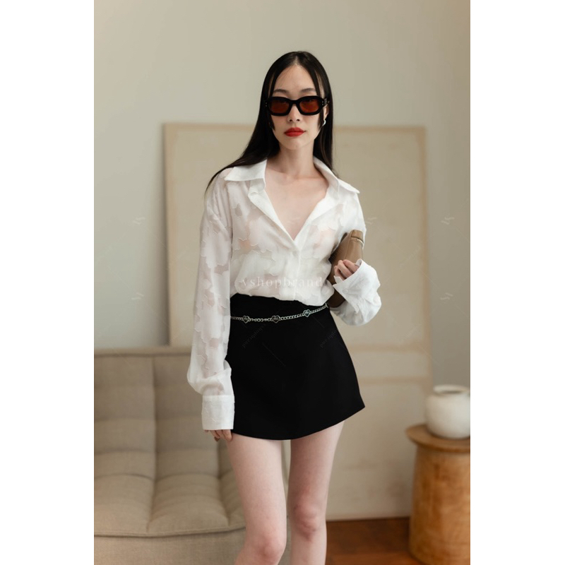 🎀💖 NEW ARRIVALS 💖🎀 กระโปรงกางเกง+เข็มขัดโซ่ miumiu หัวใจ