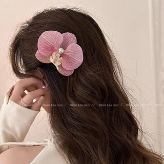 🌷พร้อมส่งจากไทย🌷กิ๊บติดผมดอกไม้ปลอม กิ๊บติดผมดอกกล้วยไม้ ขนาด8cm. 1ชิ้น ใส่ไปทะเล