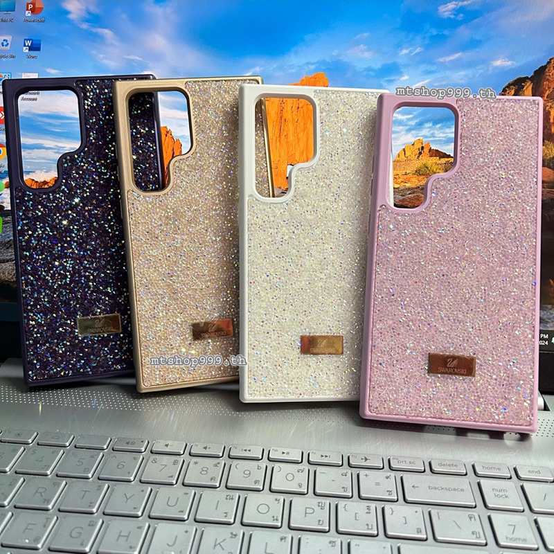 SWAROVSKI เคสกากเพชรงานแท้ ใช้สำหรับ Samsung galaxy S25 Ultra  S24 Ultra S23 Ultra