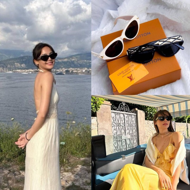 พร้อมส่ง✅✅สินค้างานแฟชั่นนะค่ะแว่น LV Malletage Cat Eye Sunglasses รุ่นญาญ่า  แว่นตากันแดดทรงแคทอายร