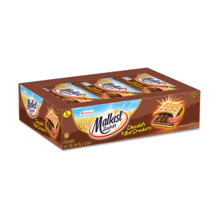 [2 แพ็ค] Malkist Cracker Chocolate Filled มอลคิสท์ แครกเกอร์ รสช็อกโกแลต 36 ก. รวม 24 ชิ้น
