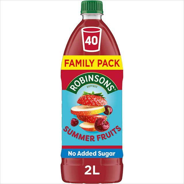 ROBINSON'S ***DOUBLE STRENGTH*** Summer Fruit Squash / Cordial - 1750ml / 1.75L NO ADDED SUGAR