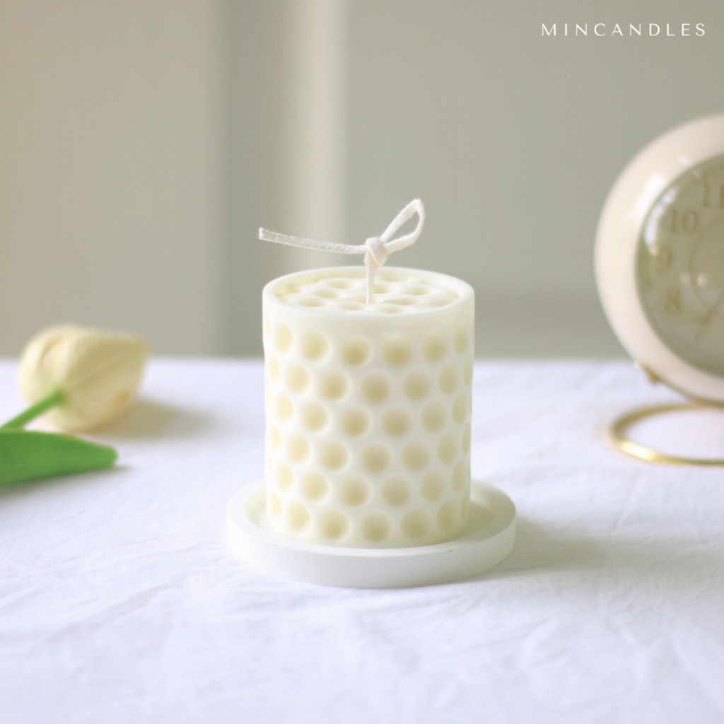 เทียนหอมทรงกลมรังผึ้ง มินิมอล ตกแต่ง ไขถั่วเหลือง Soywax Candle