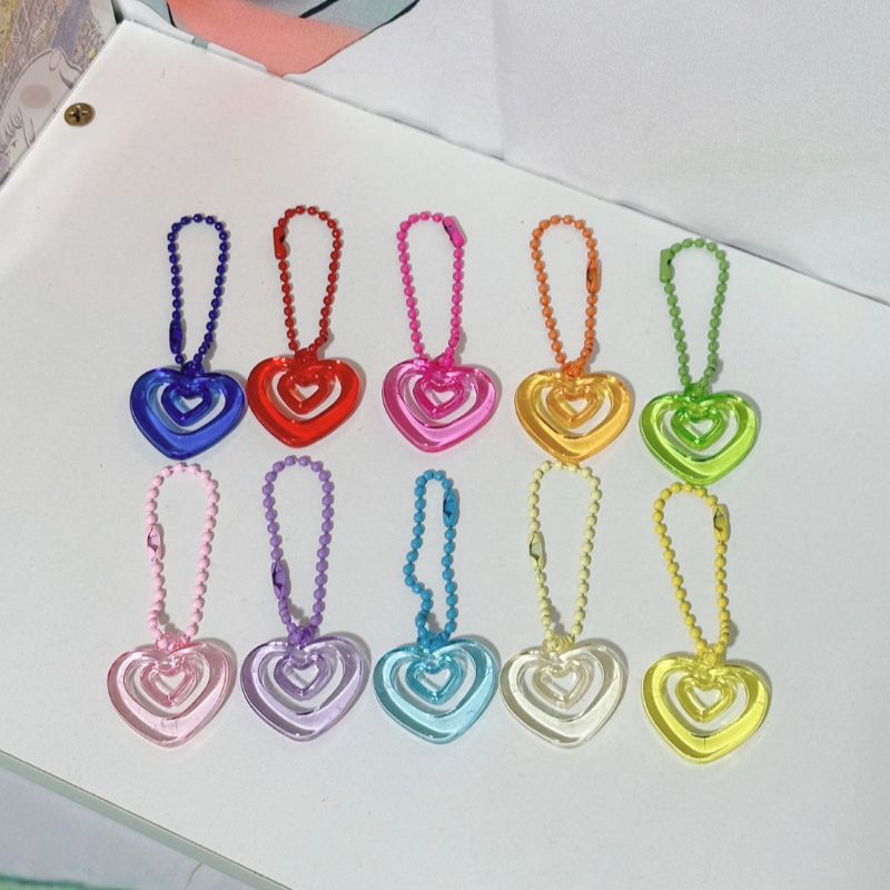 พวงกุญแจหัวใจ ร้อยโซ่ไข่ปลา พวงกุญแจหัวใจ พร้อมส่ง