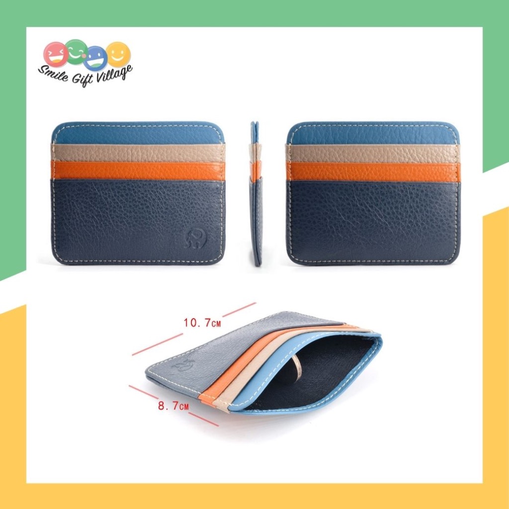 ซองใส่บัตร Card Holder หนังแท้ 100% ขนาดกระทัดรัด พกพาง่าย ทนทาน มีสีให้เลือกเยอะ