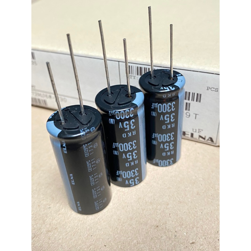 3300UF 35Vคาปาซิเตอร์ELNAสีดำ(แพ็ค1ตัว)ทนความร้อนสูง125C 18x40mmแท้-ใหม่Capacitor 3300UF 35Vตัวเก็บประจุไฟฟ้าC3300UF 35V