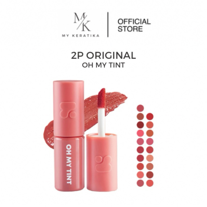 ♦️ไลฟ์ลด50% เหลือ49.-♦️ลิป 2P Original oh my tint 19 สี ลิปสติก โอ้มายทินท์  Matte Lip&Cheek 2.2ml