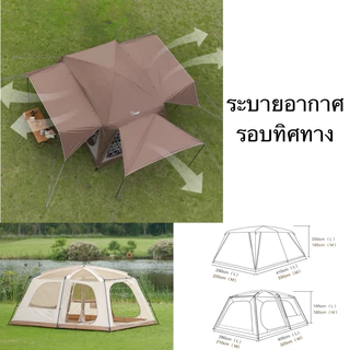 Vidalido Poon Saan Tent Cabin รุ่นอัพเกรด เต็นท์ขนาดใหญ่ 4-5 คน กางง่าย สวยงามในราคาเบาๆ
