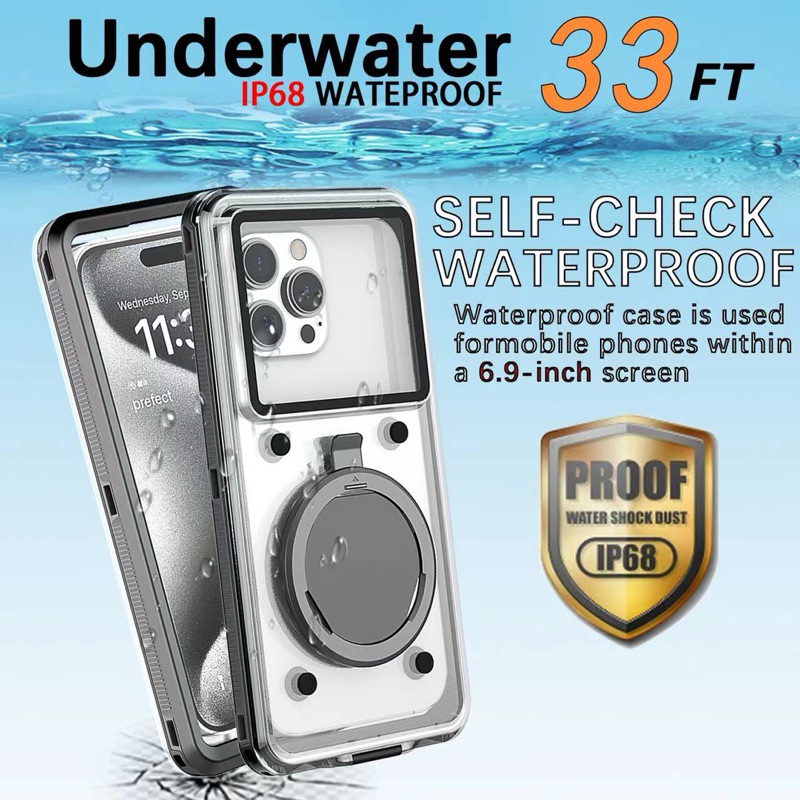 เคสกันน้ำ T70 Pro Waterproof case กันน้ำลึก 33 ft IP68 ทัชสกรีนได้ สำหรับโทรศัพท์ทุกรุ่น ถึงหน้าจอใหญ่สุด 6.9-inch