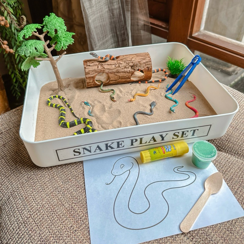 🐍Sensory Play Snake Set🐍 กล่องกิจกกรรม ซ่อนหางู(ได้ทั้งเซ็ตในภาพ)