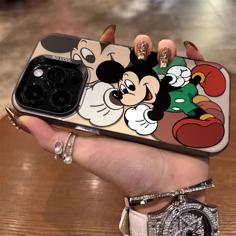 จัดส่งทันที เคสไอโฟน11/13/14/15/16 Pro Max luxury Mickey Hard Matte Case For iPhone 11,12,13,14,16,13PM,15PM,16PM