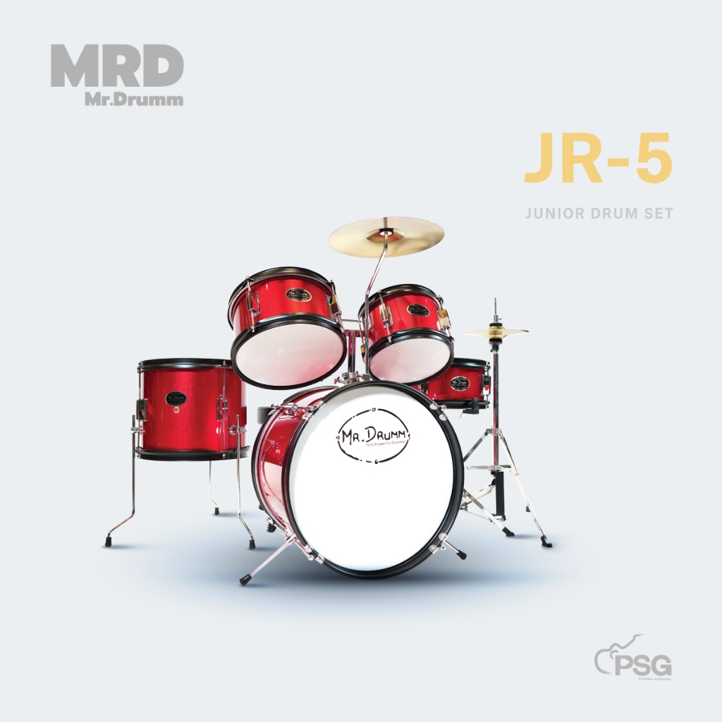 MR.DRUMM JR-5 JUNIOR DRUM SET กลองสำหรับเด็ก สีแดง