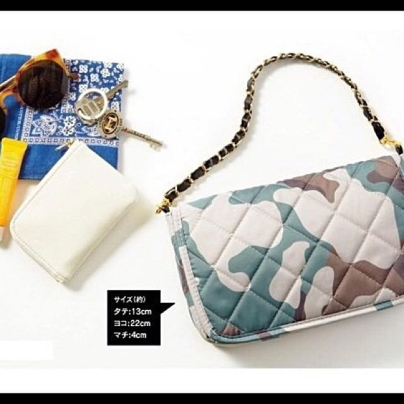 แท้ ใหม่ CHANEL2HAND99 beams camouflage chain bag กระเป๋านิตยสารญี่ปุ่น กระเป๋าญี่ปุ่น แบบสะพาย สายโ