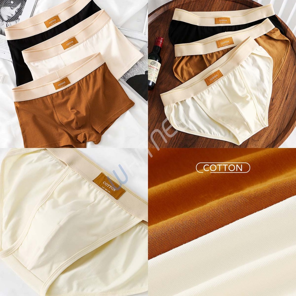 🔥กางเกงในผู้ชาย สีเอิร์ธโทน COTTON เนื้อผ้านุ่ม EUM11