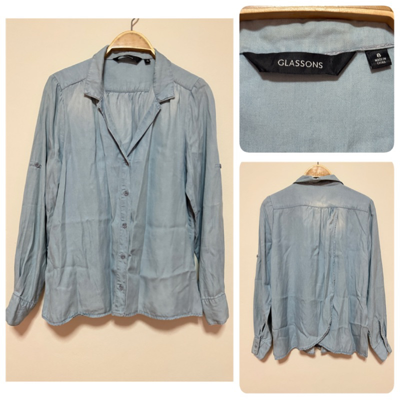ส่งต่อ เสื้อเชิ้ตยีนส์ Glassons size 8 (อก 40”)