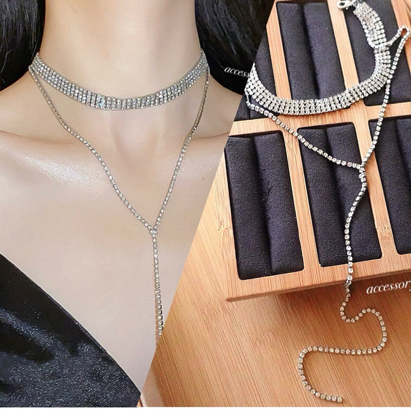 สร้อยคอChokerเพชร รุ่นCho-01 งานเพชรใส่สวยๆกับทรงเสื้อคอวีหรือคอลึกค่ะ