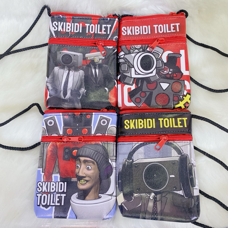 กระเป๋าซองซิปใส่เหรียญลายการ์ตูนสวยๆ มีสายคร้องคอสะพายข้างเด็ก มี2ช่อง