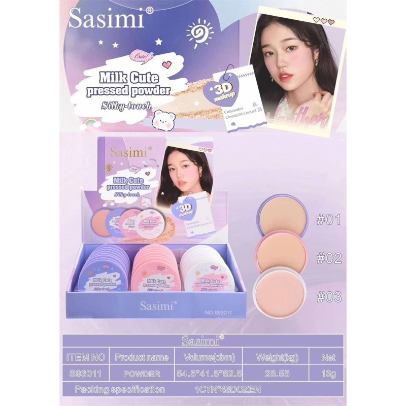 Sasimi milk cute pressed powder silky-touch 3D makeup No.S93011